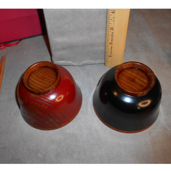 Japanese/Asian Dinnerware: Wood Bowls, Chopsticks & Rests, Ceramic Plates - Picture 5 of 16